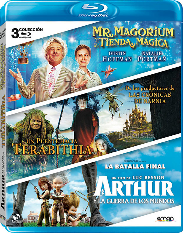 carátula Pack Mr. Magorium y su Tienda Mágica + Un Puente hacia Terabithia + Arthur y los Minimoys Blu-ray 0