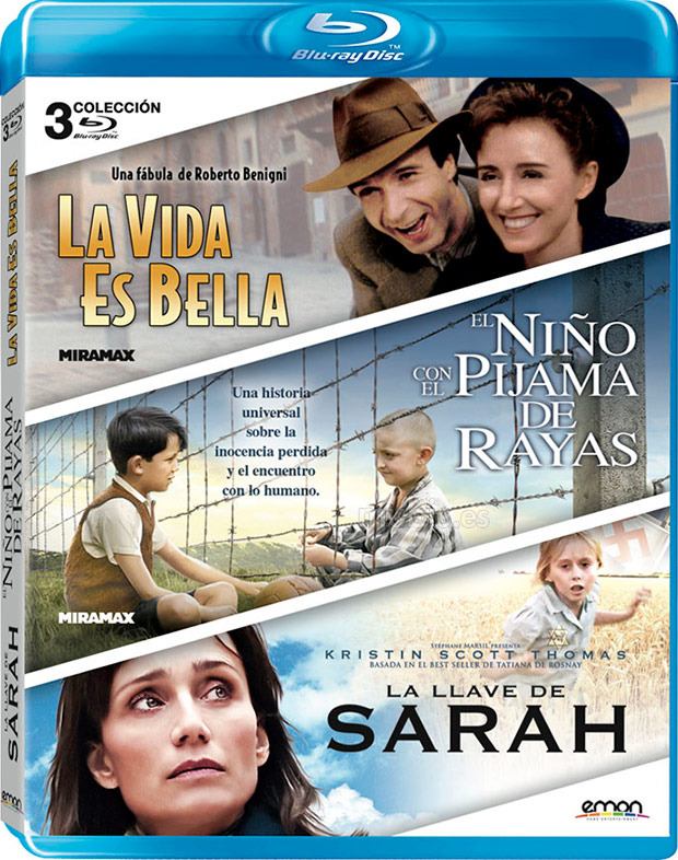 carátula Pack La Vida es Bella + El Niño con el Pijama de Rayas + La Llave de Sarah Blu-ray 0