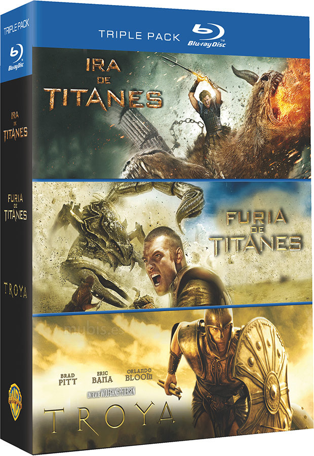 Pack Ira de Titanes + Furia de Titanes + Troya Blu-ray