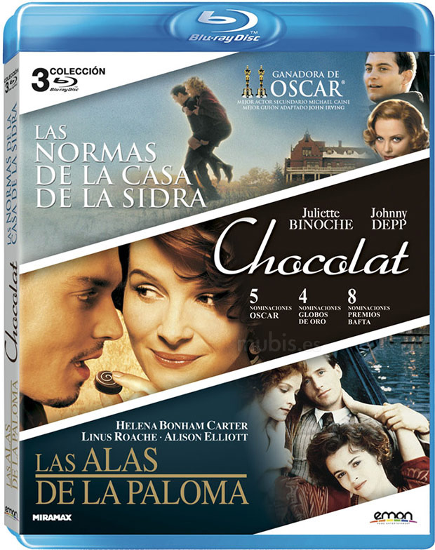 carátula Pack Las Normas de la Casa de la Sidra + Chocolat + Las Alas de la Paloma Blu-ray 1