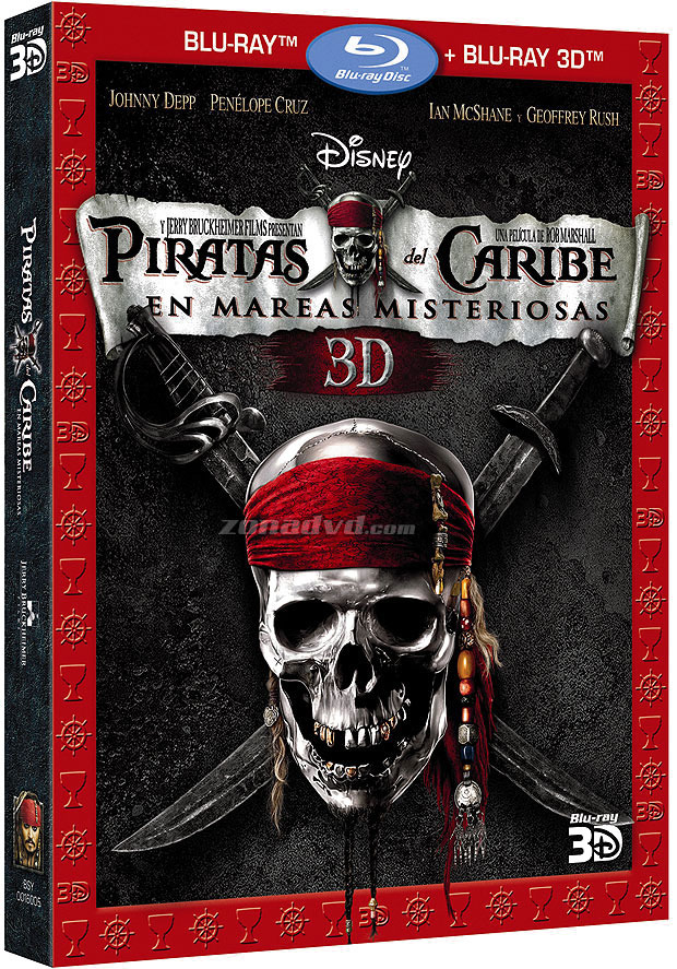 carátula Piratas del Caribe 4: En Mareas Misteriosas Blu-ray 3D 1