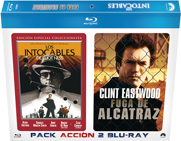 carátula Pack Los Intocables de Eliot Ness + Fuga de Alcatraz Blu-ray 1