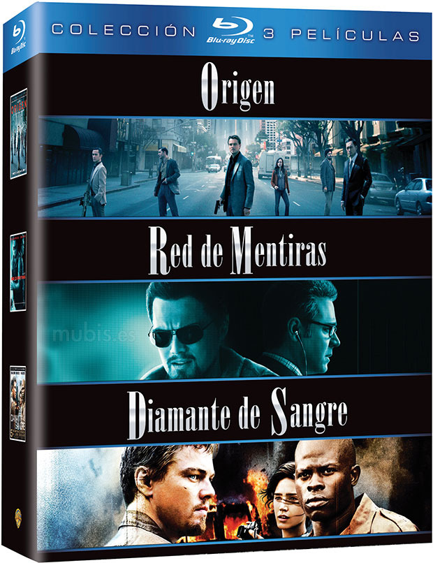 carátula Pack Origen + Red de Mentiras + Diamante de Sangre Blu-ray 1