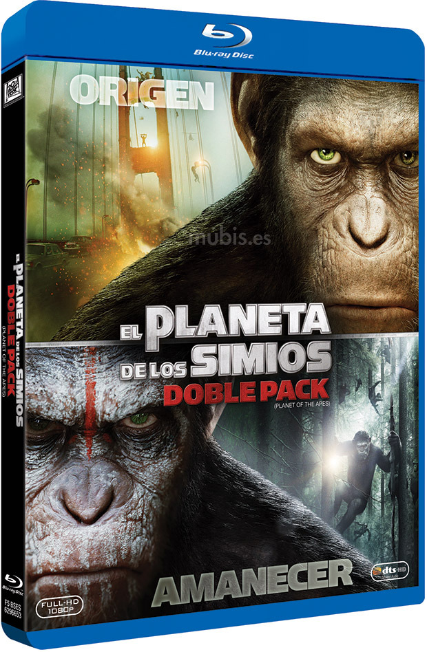 carátula Pack El Origen del Planeta de los Simios + El Amanecer del Planeta de los Simios Blu-ray 1