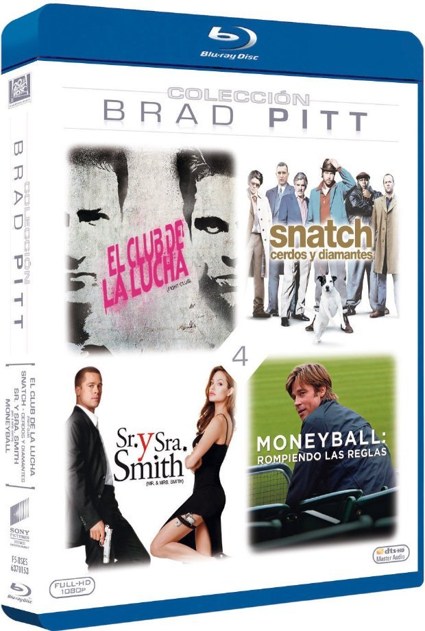 carátula Pack Brad Pitt: El Club De La Lucha + Snatch: Cerdos Y Diamantes + Moneyball + Sr. Y Sra. Smith Blu-ray 1