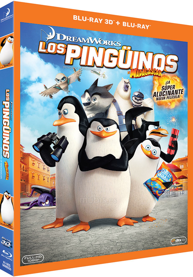 carátula Los Pingüinos de Madagascar Blu-ray 3D 1