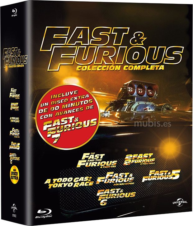 Colección Fast & Furious 1 a 6 + Bonus Disc Blu-ray