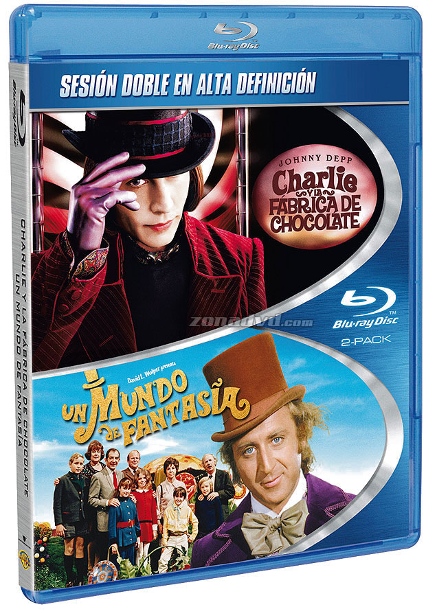 carátula Pack Charlie y la Fábrica de Chocolate + Un Mundo de Fantasía Blu-ray 1