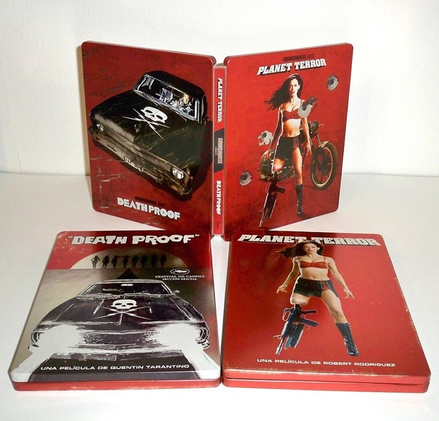 Colección steelbooks "Grindhouse" (Planet Terror/ Death Proof) en DVD & Blu-ray.