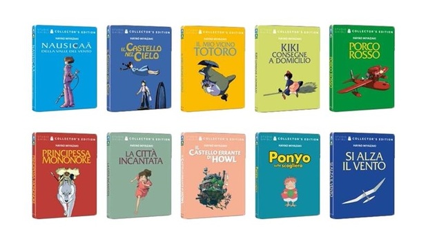Steelbooks de la filmografía de Hayao Miyazaki anunciados en Italia.