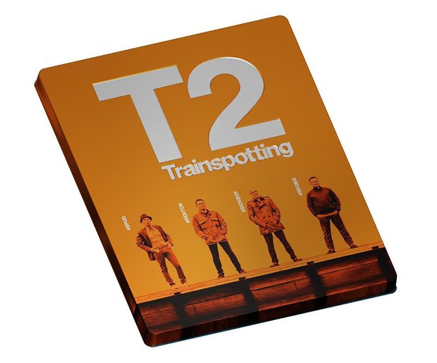 Detalle bajorrelieve en la frontal del steelbook "T2 Trainspotting" en UK.