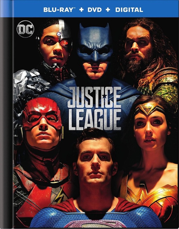 Frontal del digibook de Justice League en USA.