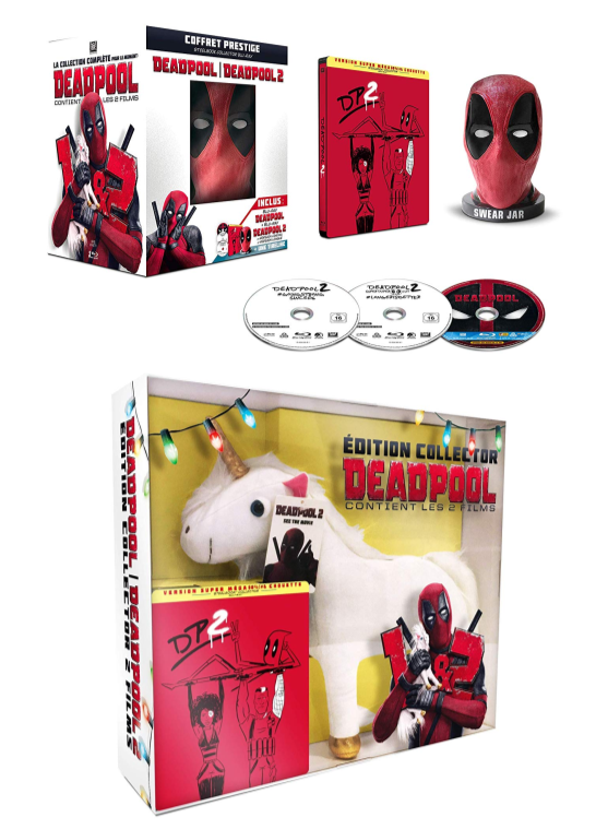Ediciones especiales de Deadpool 2 + 1 en Francia.