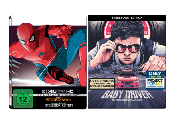 Nuevos steelbooks pop-art de Spider-Man Homecoming & Baby Driver 