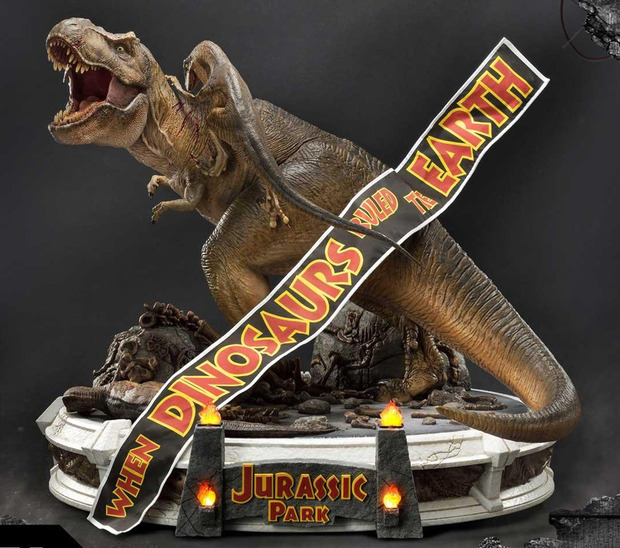 Estatua T-Rex Vs Velociraptors por Prime1Studio