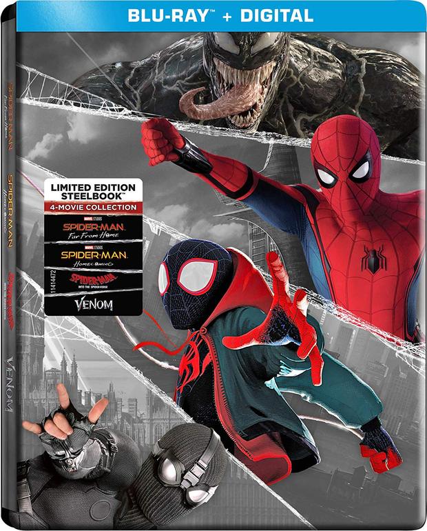 Pack steelbook Spider-man con las últimas cuatro películas en España.