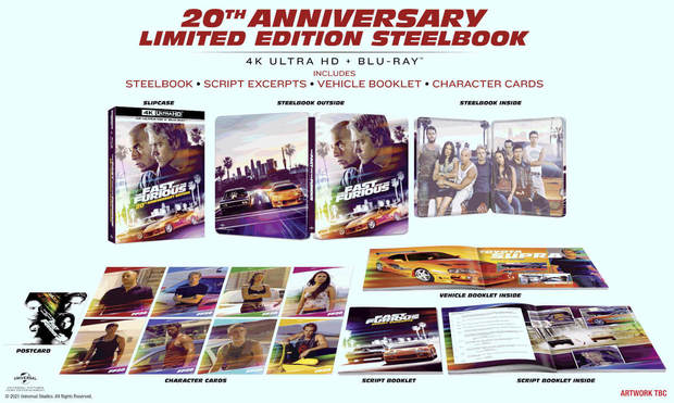 Edición 20º aniversario The Fast and the Furious en steelbook 4K