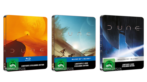 Tres steelbook para Dune (2021) en 2D/3D/4K