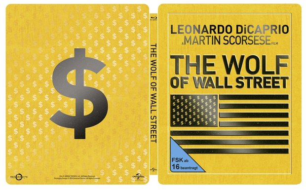 Diseño del steelbook alemán "The Wolf of Wall Street".