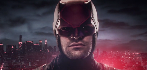 Motion Poster de la tranformacion de Daredevil (traje rojo)