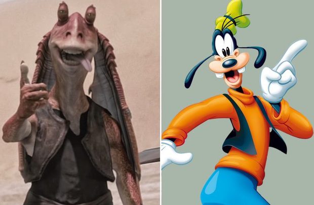 George Lucas ahora dice que Jar Jar esta inspirado en Goofy
