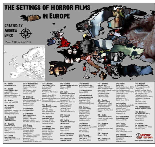Map of Horror Movies Heads to Europe!