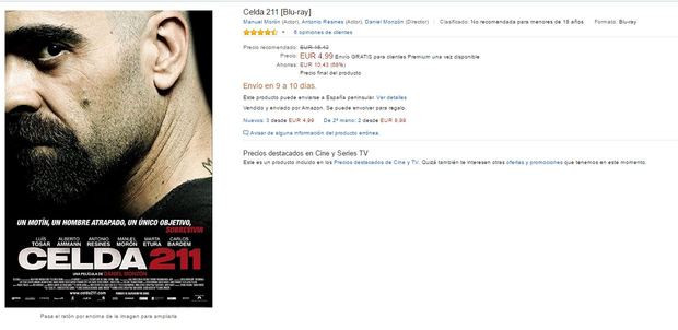 Celda 211 en Blu-ray por 4,99 € en amazon.es