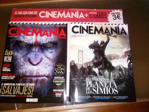Revista Cinemania "El Amanecer de El Planeta de los Simios" en portada