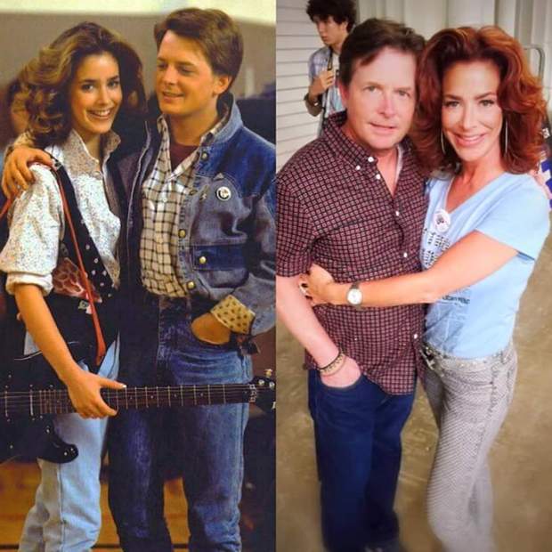 Claudia Wells y Michael J.Fox 30 años después.