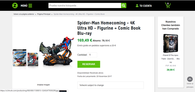 Oferta | Edición coleccionista de "Spider-Man Homecoming"