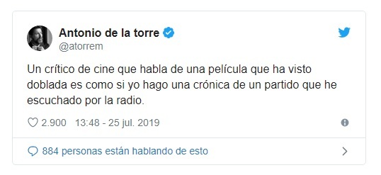 Antonio de la Torre empieza un acalorado debate sobre el doblaje y la crítica de cine en Twitter