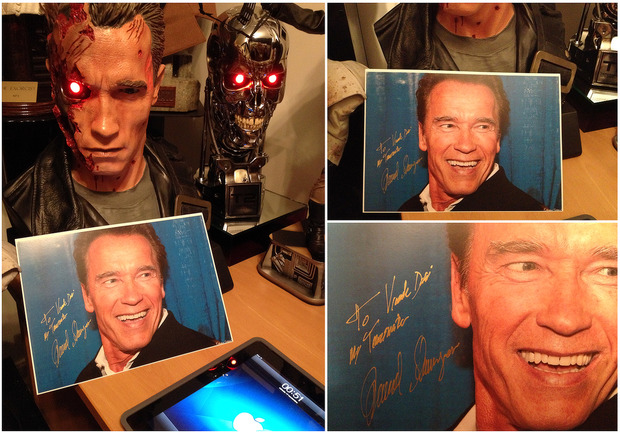 Foto firmada y dedicada por Arnold Schwarzenegger