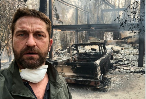 "Gerard Butler" y otros Famosos pierden sus casas en el Incendio de California. 