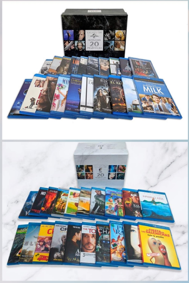 Los Packs de 20 blu-ray de Sony y Universal bajan de 104€ a 51€.