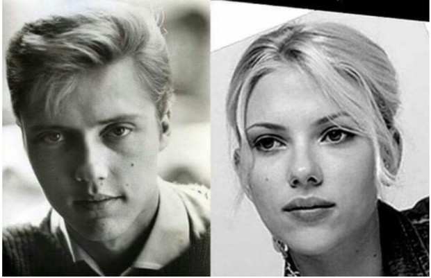 La foto de "Christopher Walken" de joven clavadito a "Scarlett Johansson". 
