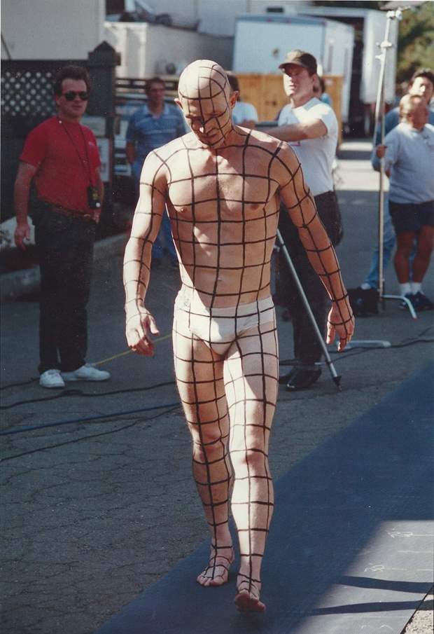 Imagen de "Robert Patrick" en el Set de (Terminator 2) para la captura del T-1000.