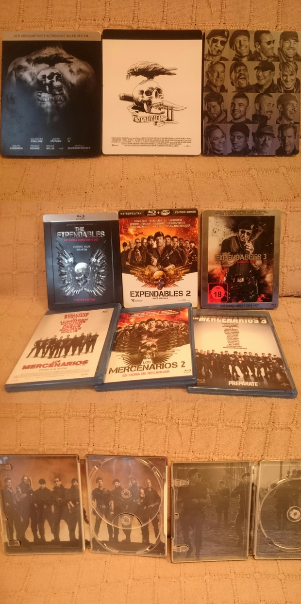 Mi Colección (Los Mercenarios) Steelbooks y Blu-ray. 