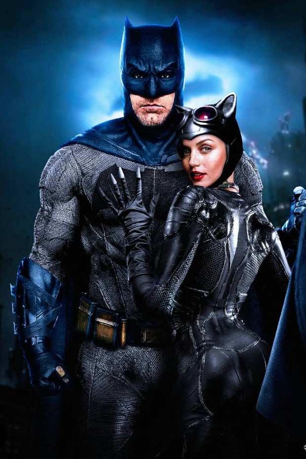 Fan Art de "Ana de Armas y Ben Affleck" como (Catwoman y Batman). 