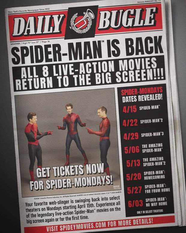 Todas las Películas de (Spider-man) volverán a los Cines en USA.