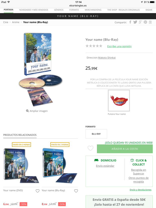 Steelbook your name sin descuento ?