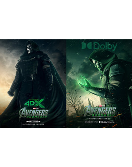 Nuevos posters de Vengadores Doomsday centrados en Doom para 4DX y Dolby (1/3).