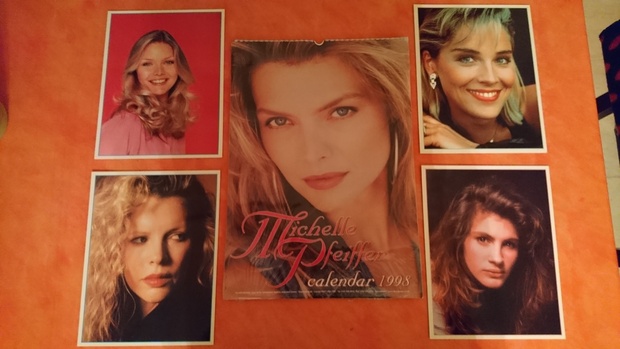 Calendario Michelle Pfeiffer (año 98) y láminas actrices