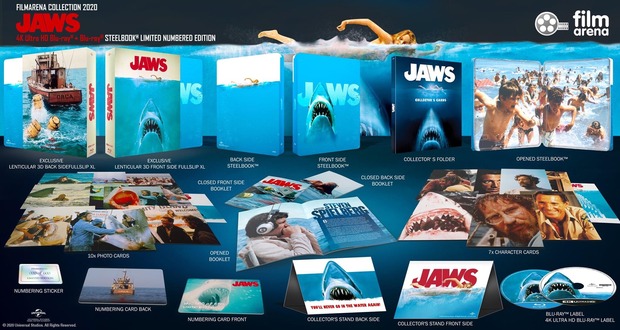 JAWS Double 3D Lenticular FULLSLIP XL Steelbook™ Limited Collector's Edition - numbered 4K + BLU-RAY