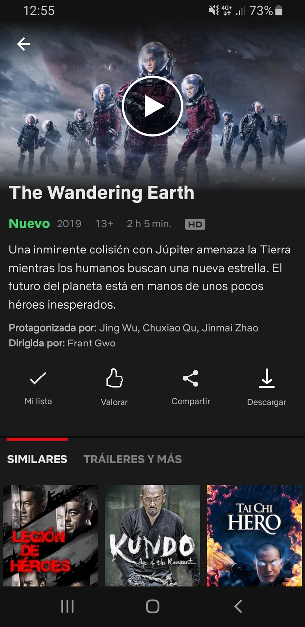 The Wandering Earth disponible en Netflix