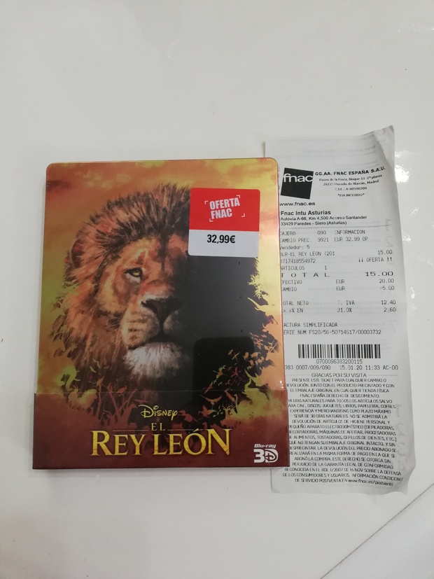 Steelbook del Rey León por 15€ en Fnac! 