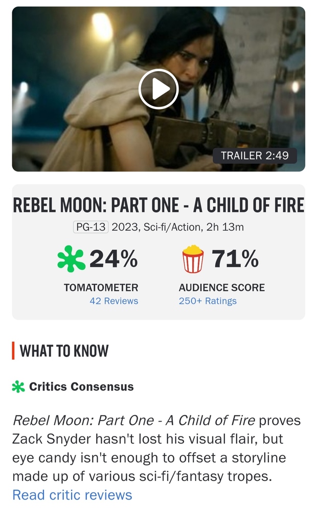 Primeras Criticas de Rebel Moon, el intento fallido de hacer una copia de Star Wars 