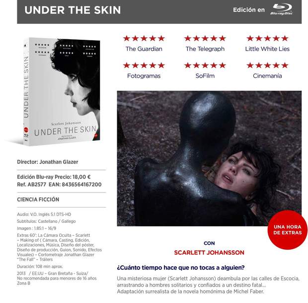 Novedades Blu-ray under the skin