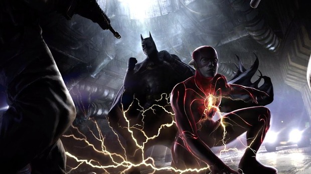 Arte conceptual de "Flash" (2022) con el Batman de Michael Keaton