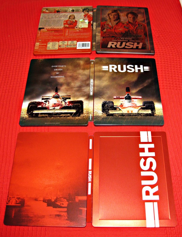 Rush - Comparativa diseño steelbooks - Ediciones italiana, corena e inglesa - Diseño exterior