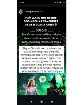 Versión híbrida de "Wicked: Parte II"